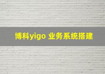 博科yigo 业务系统搭建